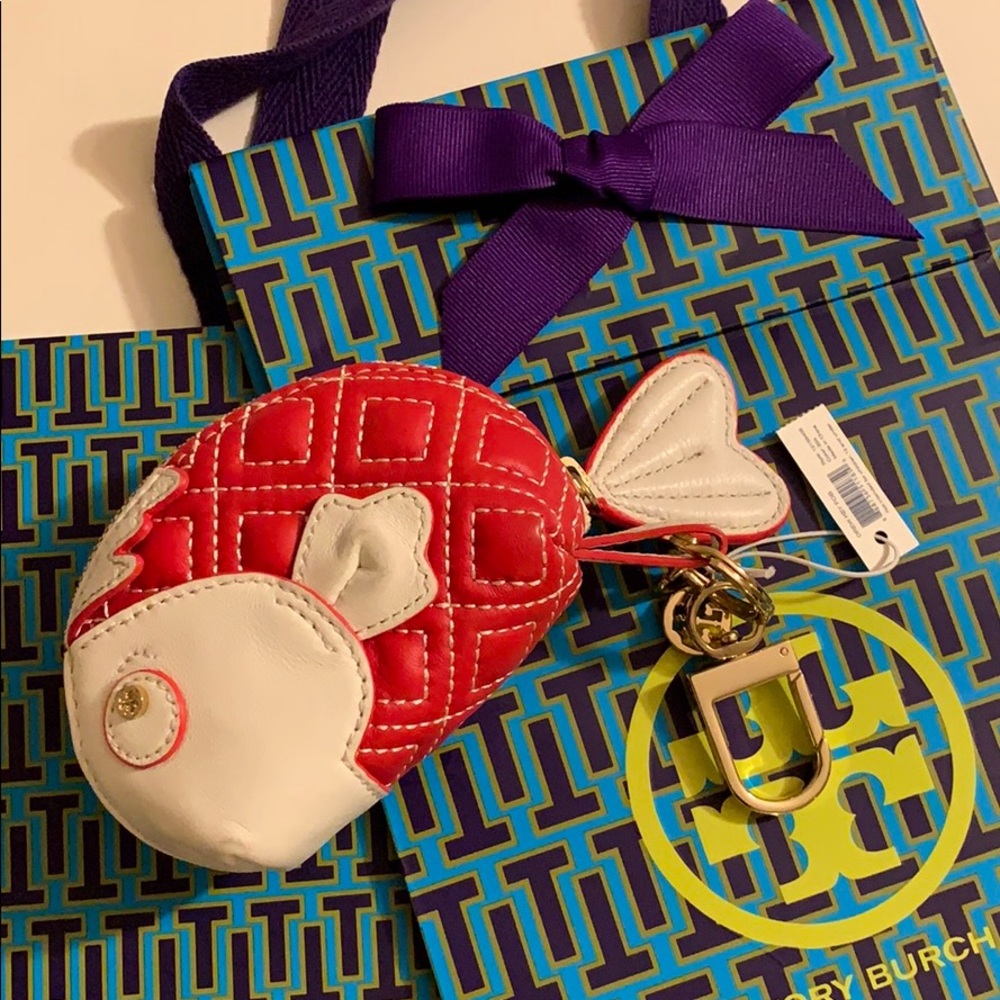 Tory burch key fob coin purse